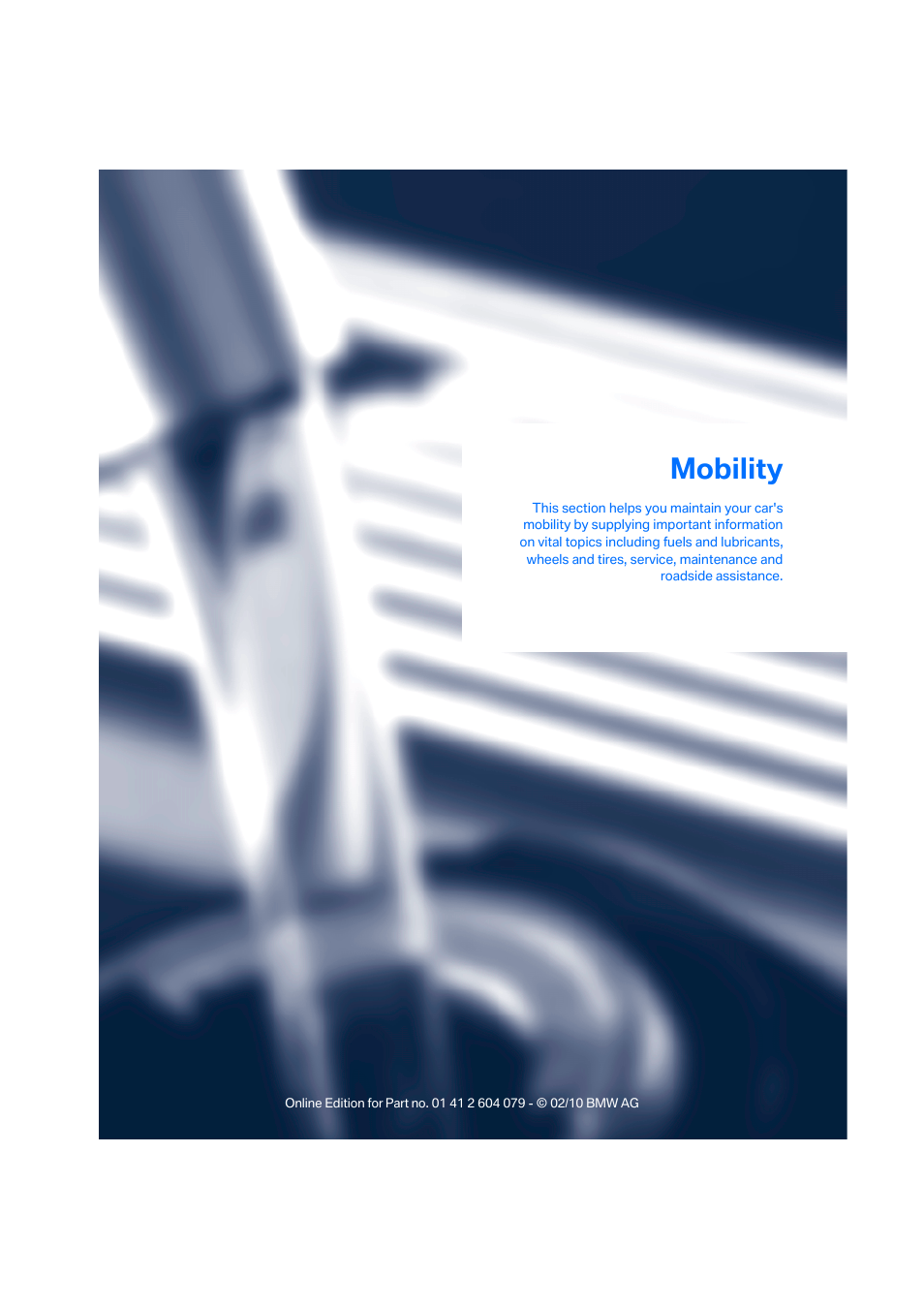 Mobility | BMW 135i Convertible 2011 User Manual | Page 113 / 176