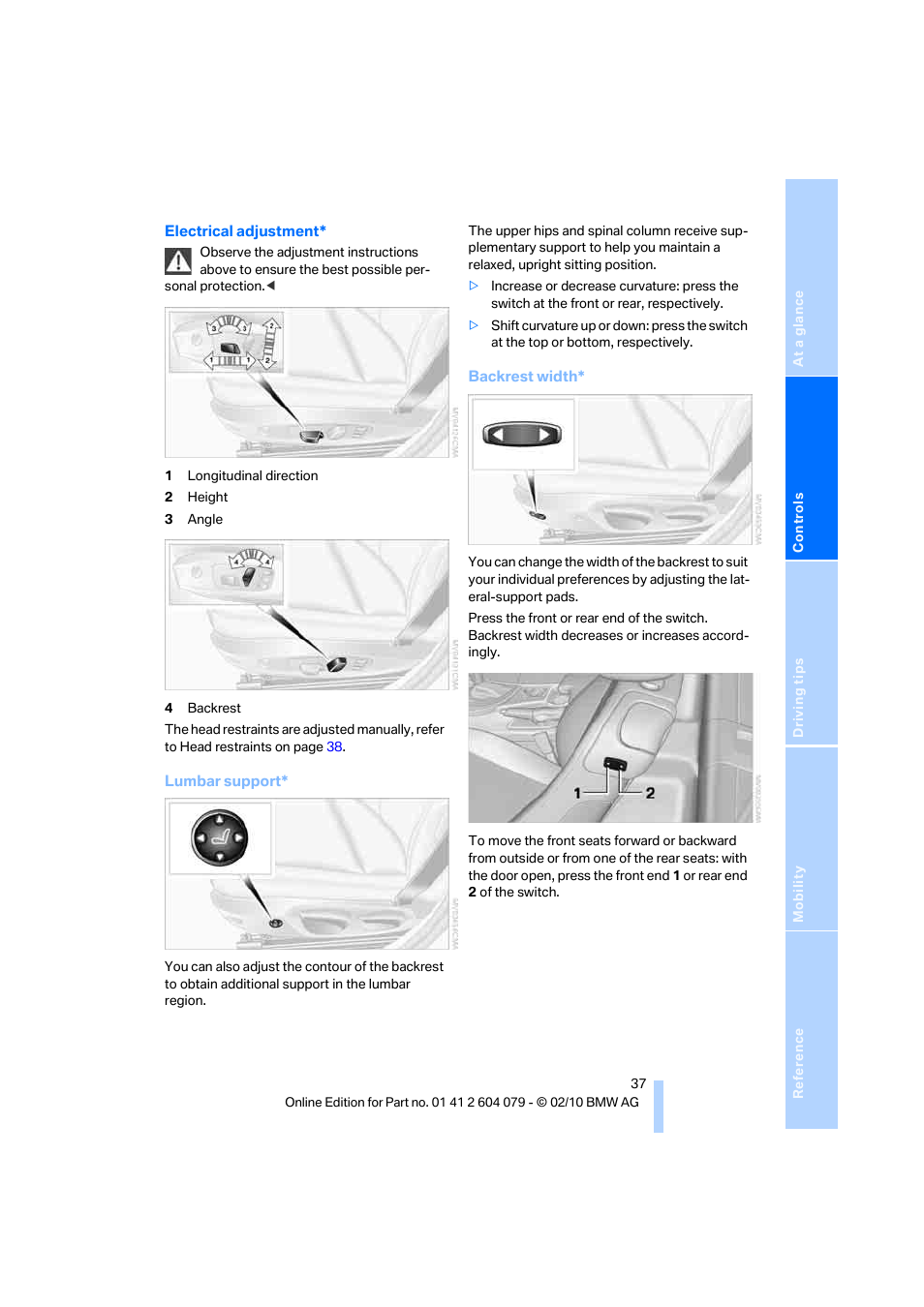 BMW 135i Convertible 2011 User Manual | Page 39 / 176