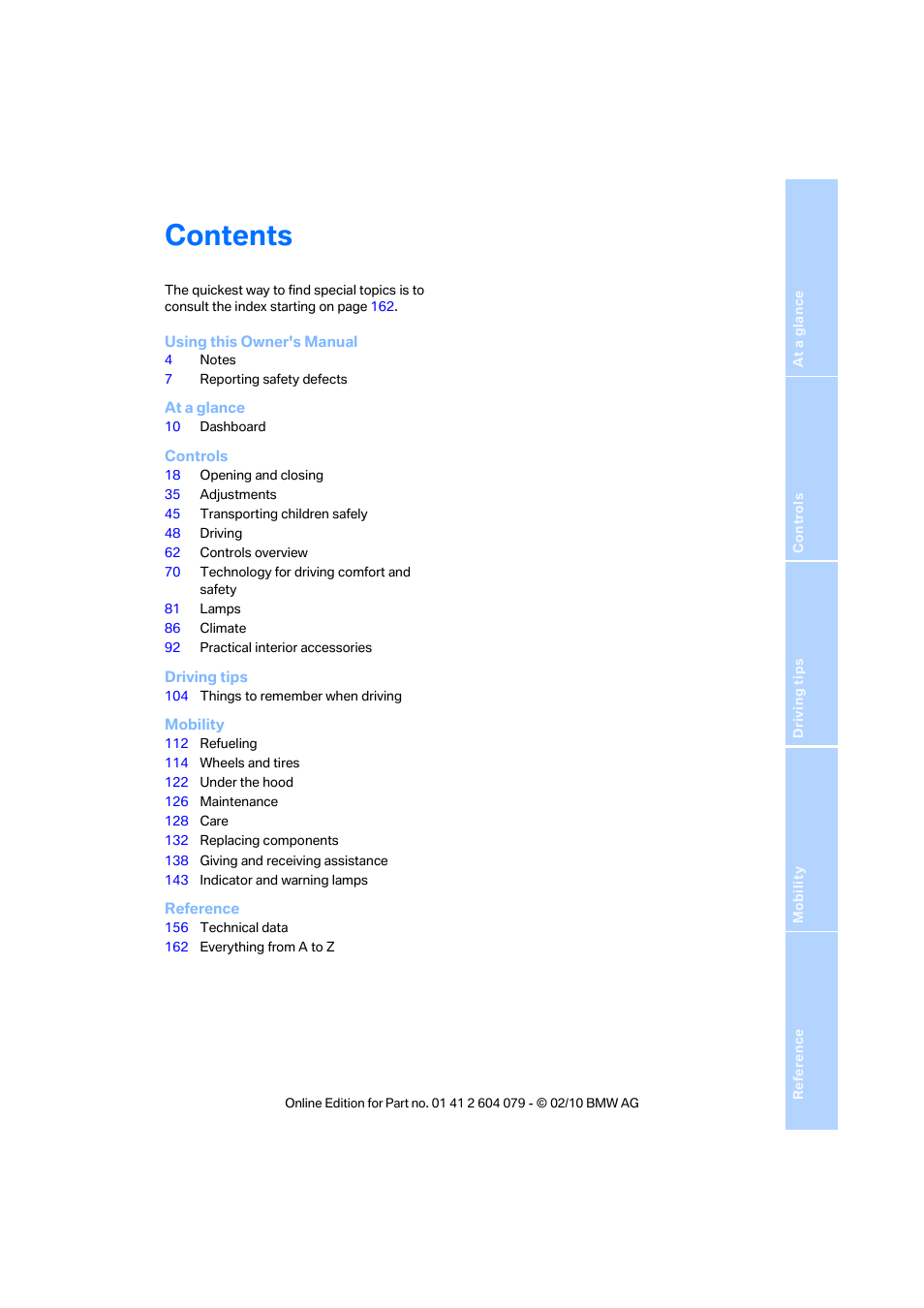 BMW 135i Convertible 2011 User Manual | Page 5 / 176