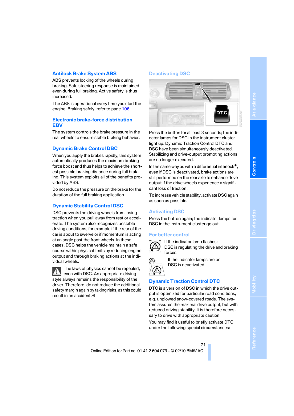 BMW 135i Convertible 2011 User Manual | Page 73 / 176