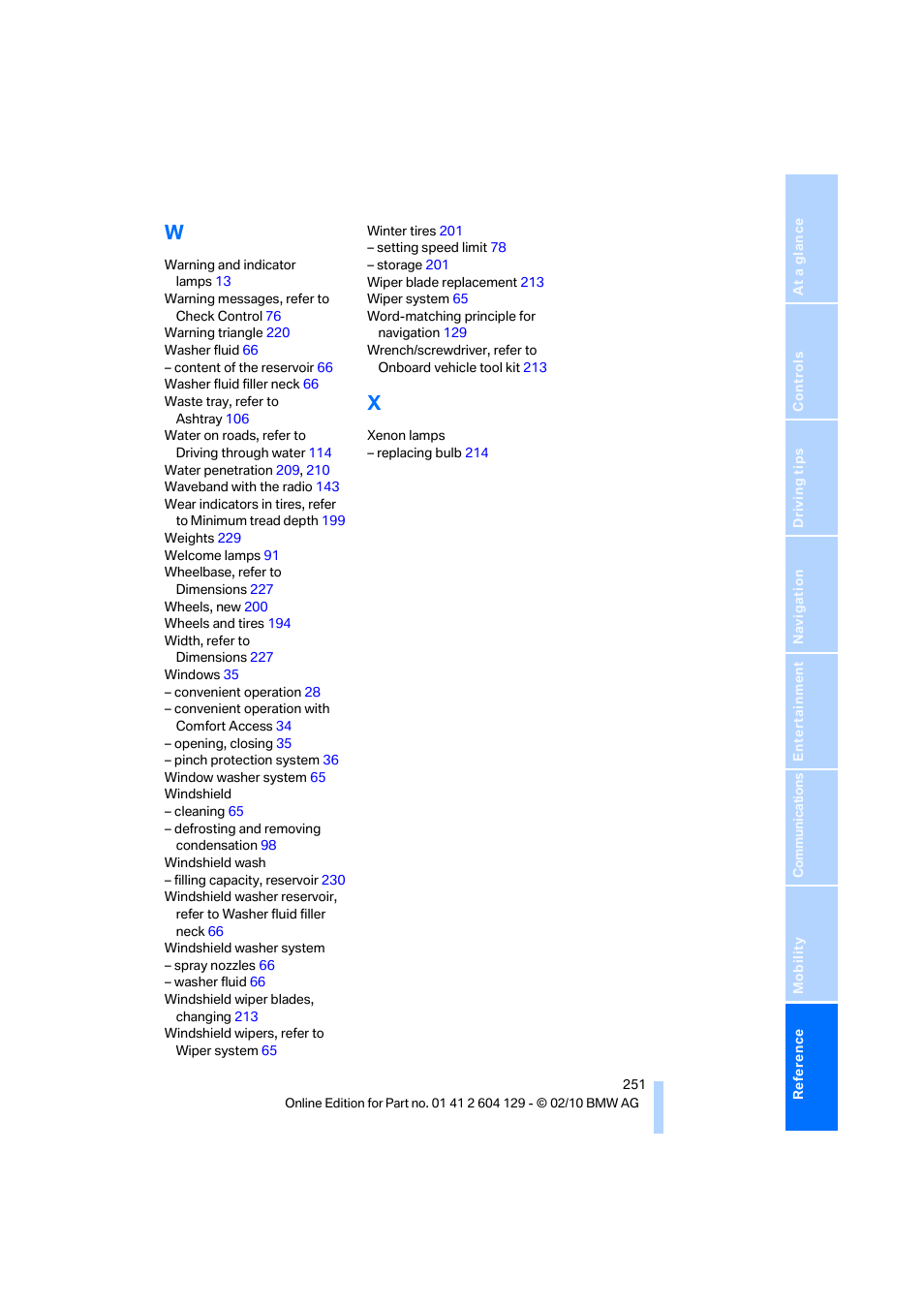 BMW 128i Convertible 2011 User Manual | Page 253 / 256