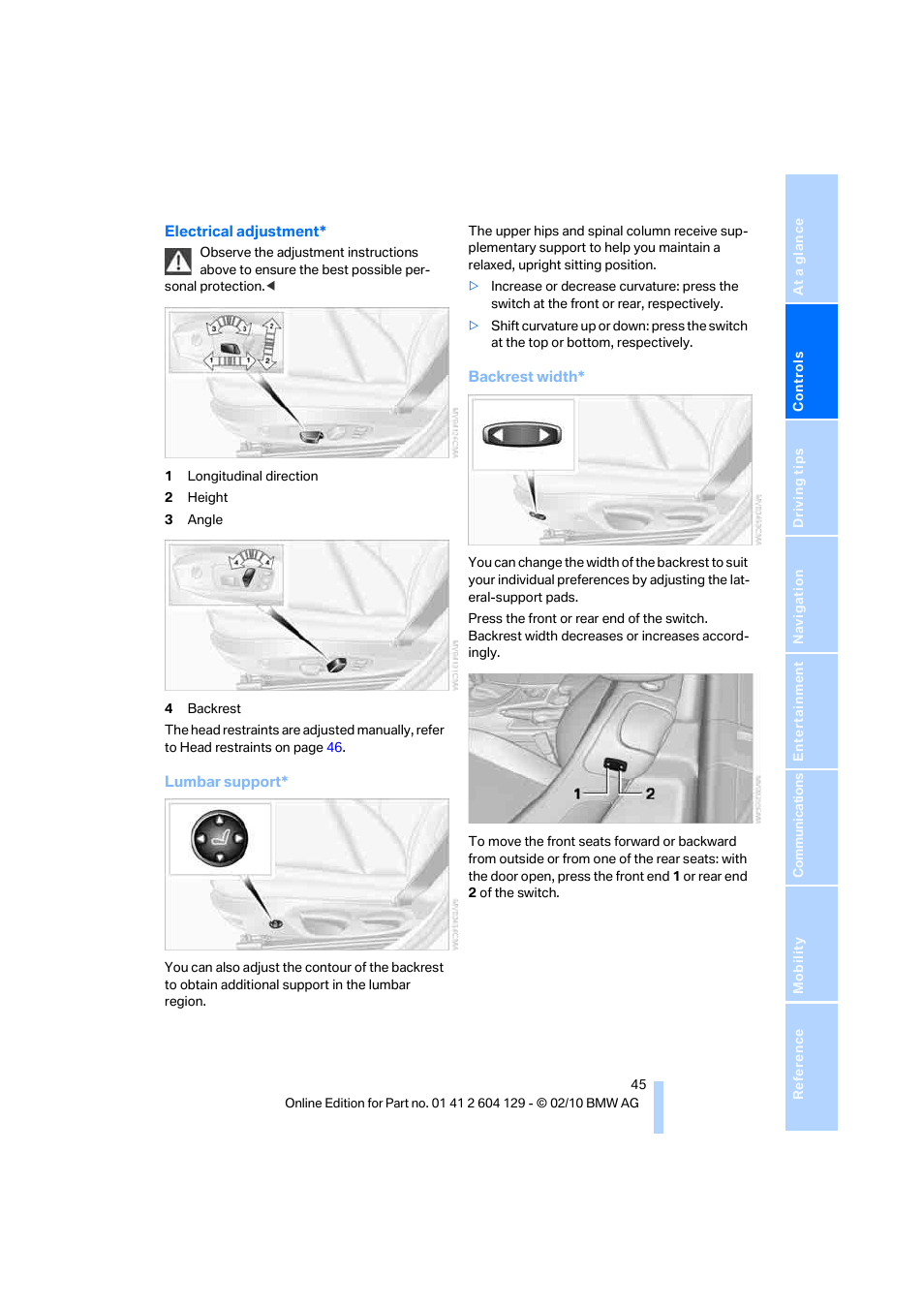 BMW 128i Convertible 2011 User Manual | Page 47 / 256