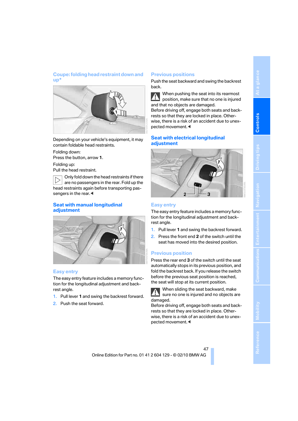 BMW 128i Convertible 2011 User Manual | Page 49 / 256