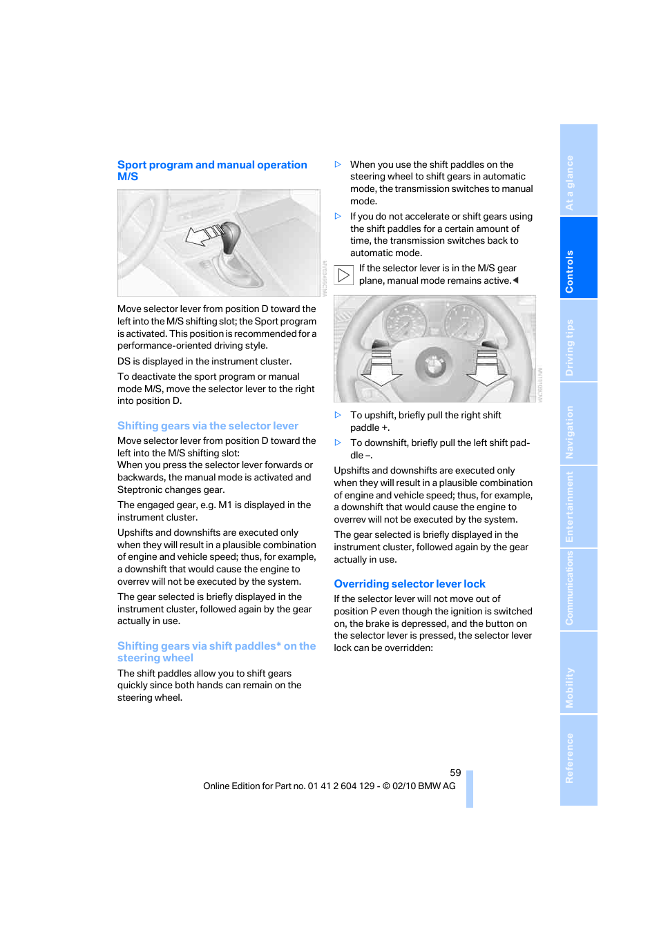 BMW 128i Convertible 2011 User Manual | Page 61 / 256