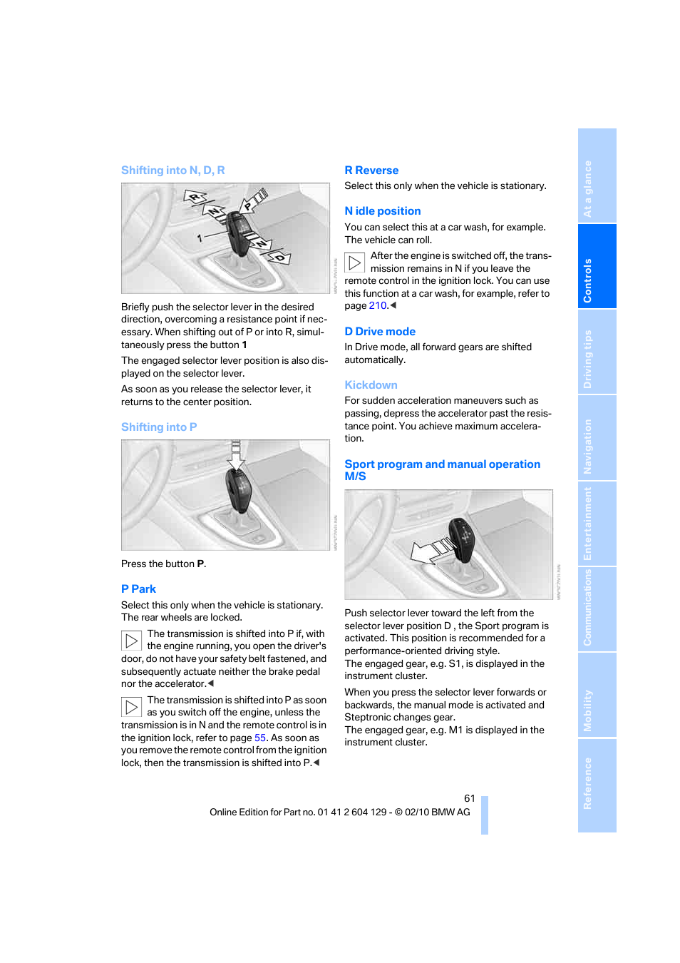 BMW 128i Convertible 2011 User Manual | Page 63 / 256