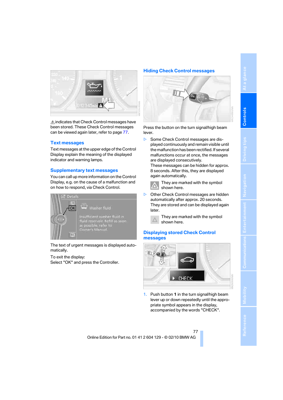 BMW 128i Convertible 2011 User Manual | Page 79 / 256