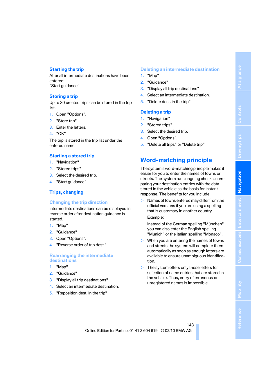 Word-matching principle | BMW 335is Convertible 2011 User Manual | Page 145 / 278