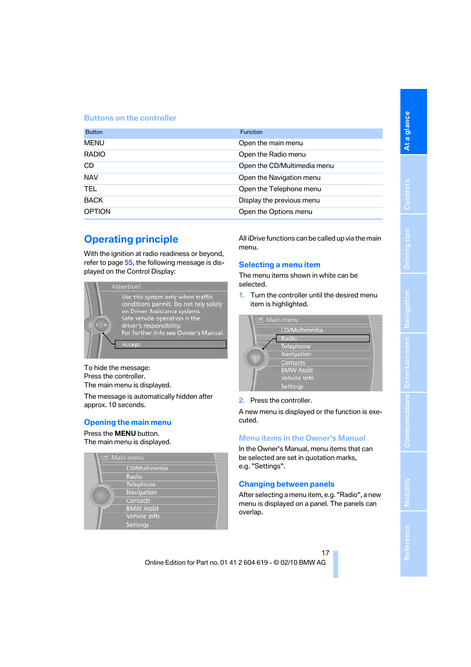 Operating principle | BMW 335is Convertible 2011 User Manual | Page 19 / 278