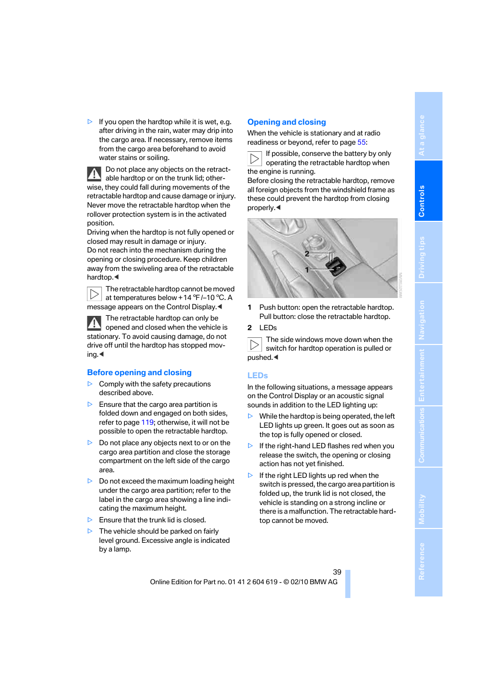 BMW 335is Convertible 2011 User Manual | Page 41 / 278