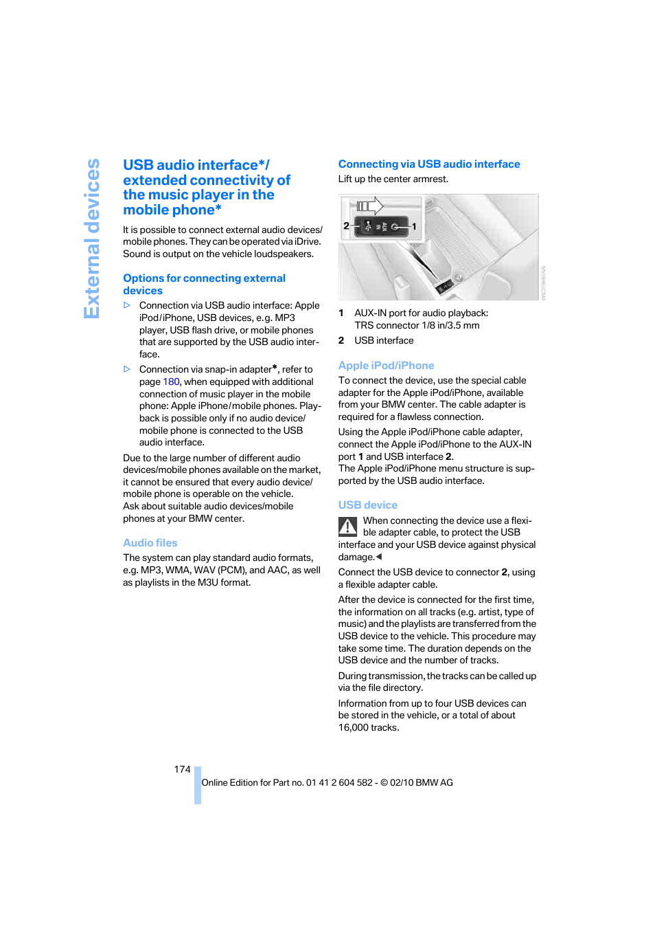 External devices | BMW 328i xDrive Sports Wagon 2011 User Manual | Page 176 / 286