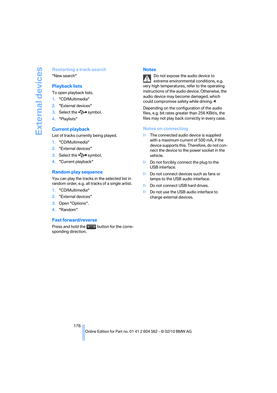 External devices | BMW 328i xDrive Sports Wagon 2011 User Manual | Page 178 / 286