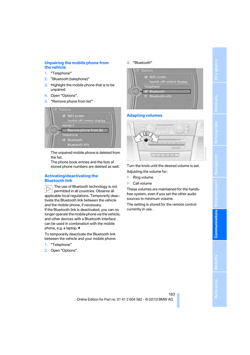 BMW 328i xDrive Sports Wagon 2011 User Manual | Page 185 / 286