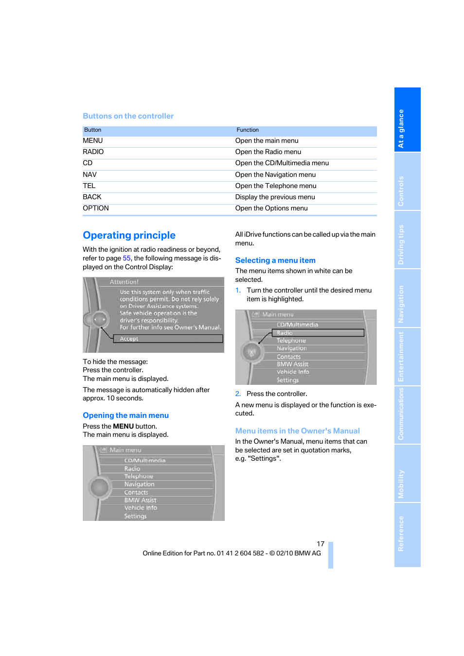 Operating principle | BMW 328i xDrive Sports Wagon 2011 User Manual | Page 19 / 286