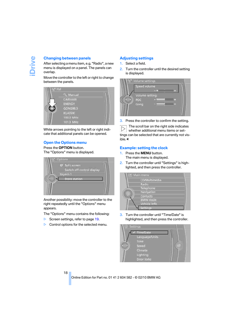 Idrive | BMW 328i xDrive Sports Wagon 2011 User Manual | Page 20 / 286