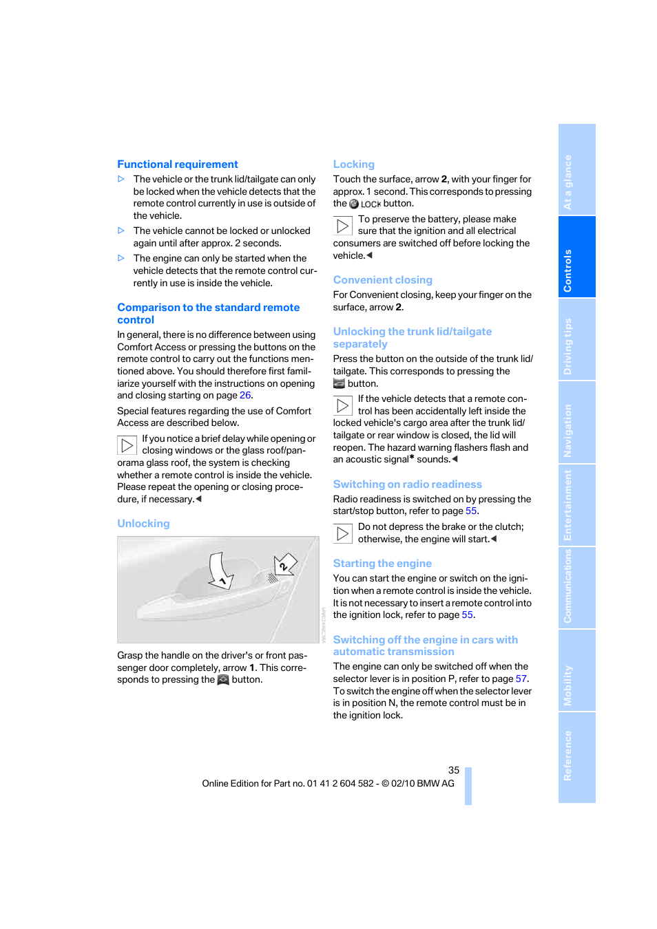 BMW 328i xDrive Sports Wagon 2011 User Manual | Page 37 / 286