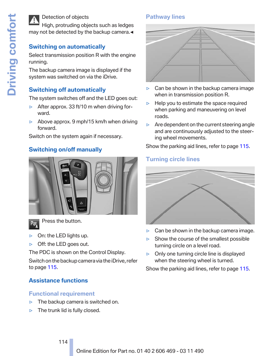 Driving comfort | BMW 550i xDrive Sedan 2011 User Manual | Page 114 / 304