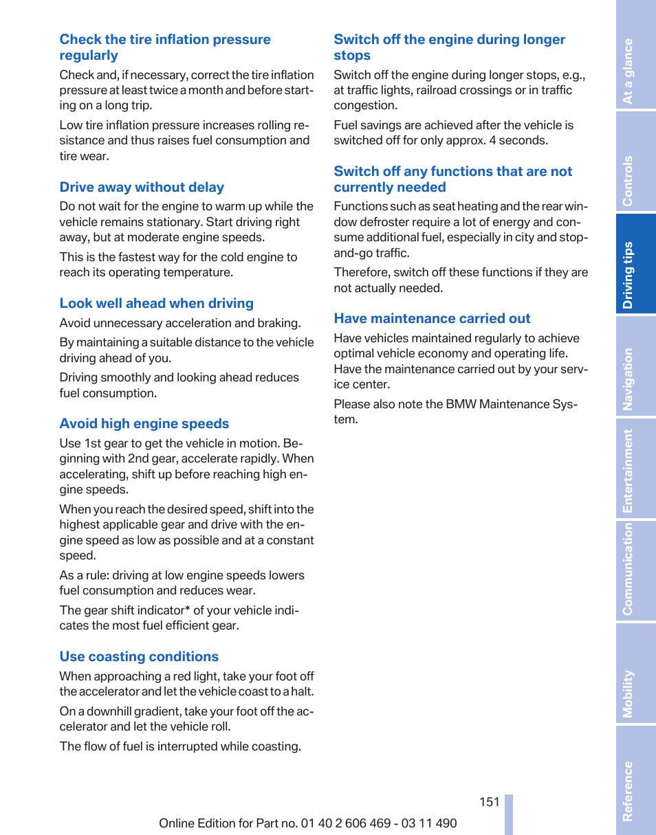 BMW 550i xDrive Sedan 2011 User Manual | Page 151 / 304