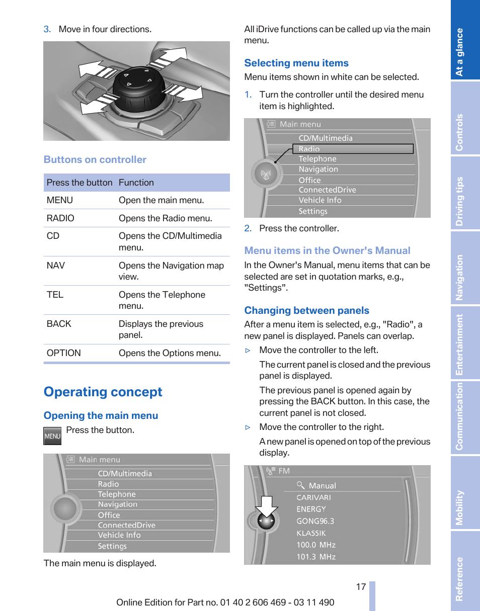 Operating concept | BMW 550i xDrive Sedan 2011 User Manual | Page 17 / 304