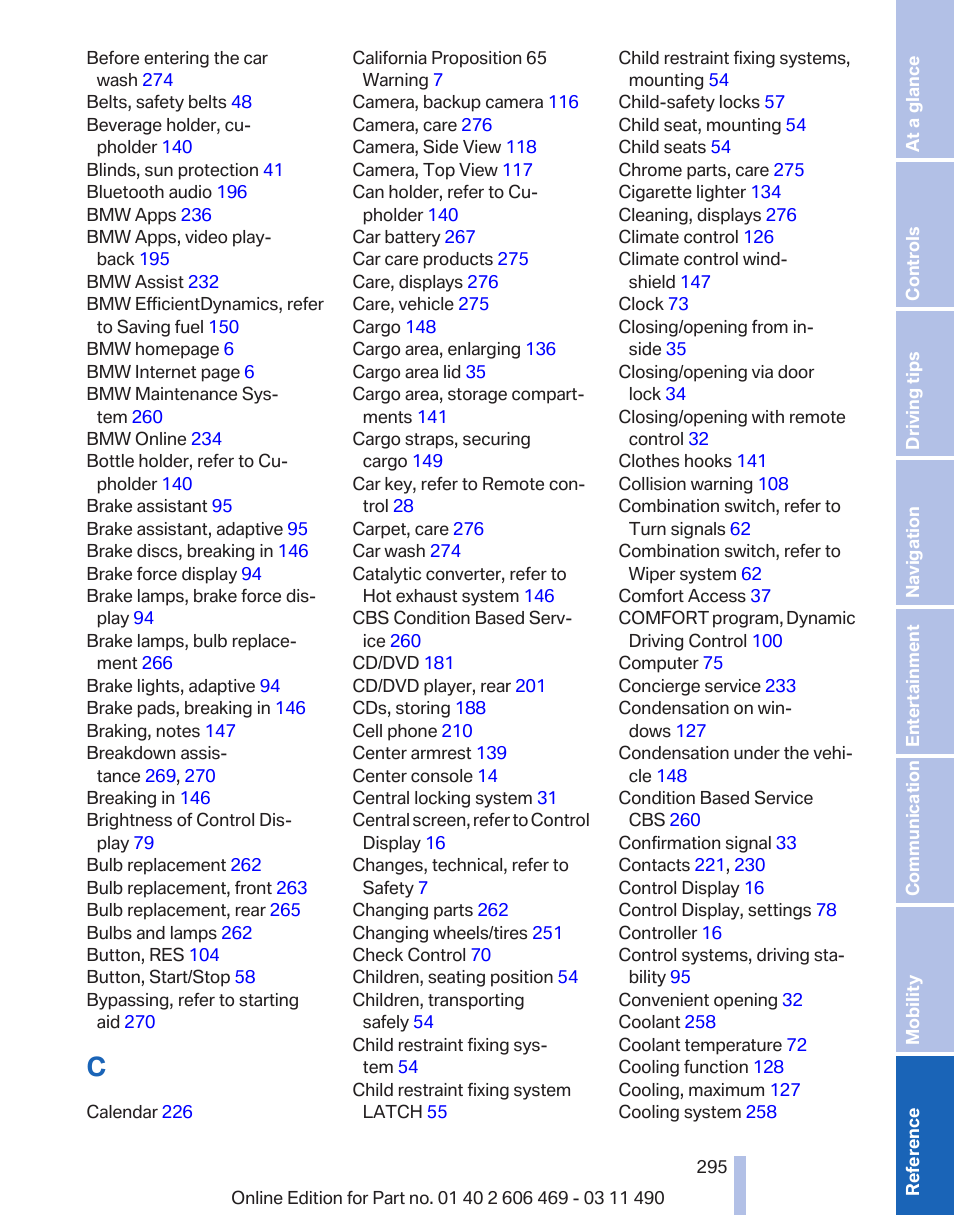 BMW 550i xDrive Sedan 2011 User Manual | Page 295 / 304