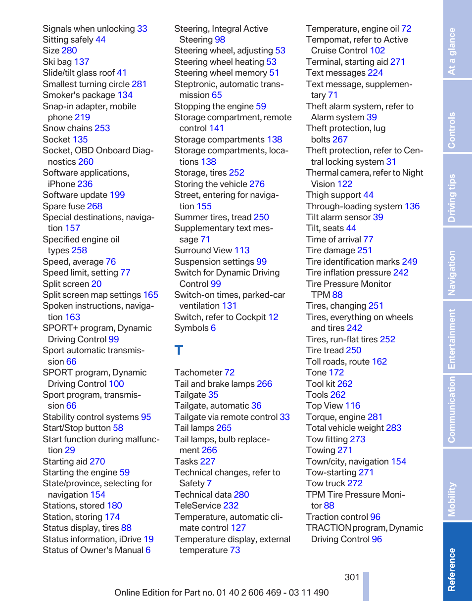 BMW 550i xDrive Sedan 2011 User Manual | Page 301 / 304