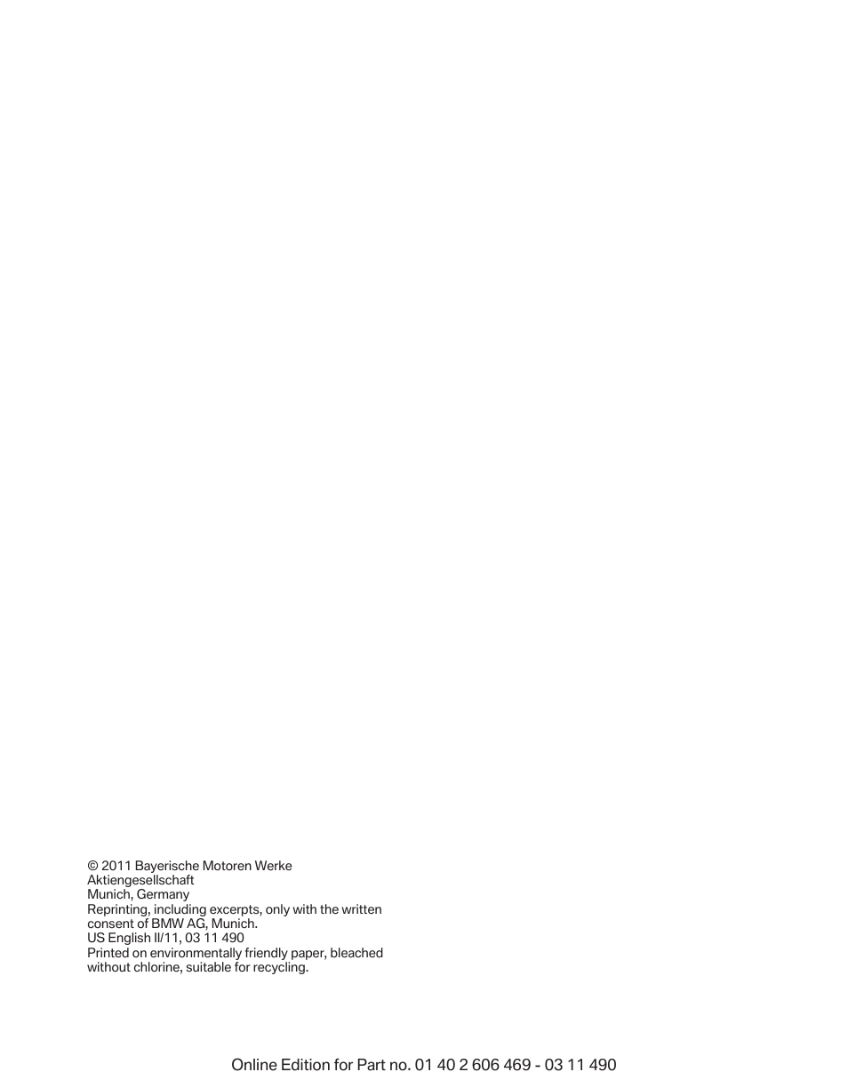 BMW 550i xDrive Sedan 2011 User Manual | Page 4 / 304