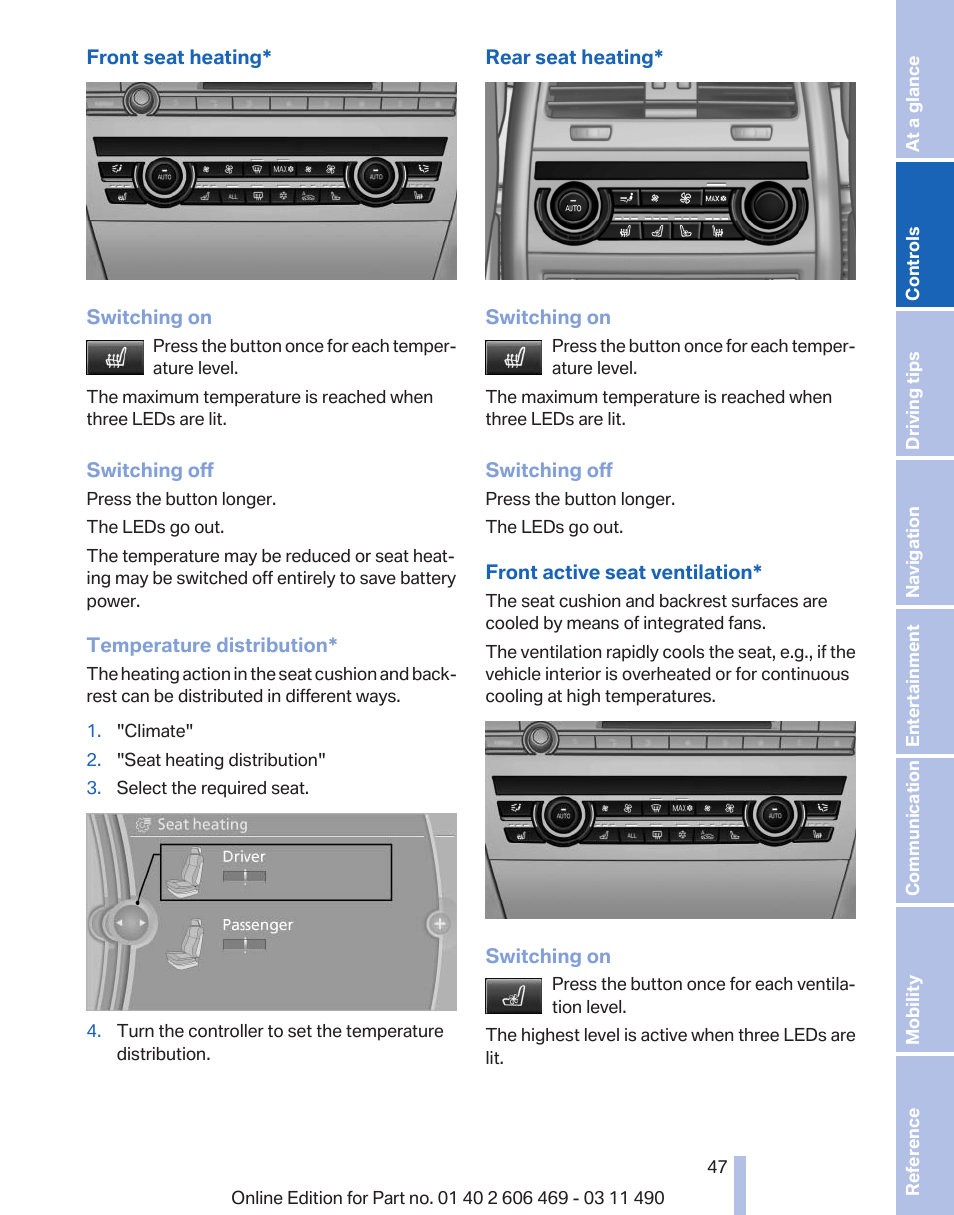 BMW 550i xDrive Sedan 2011 User Manual | Page 47 / 304