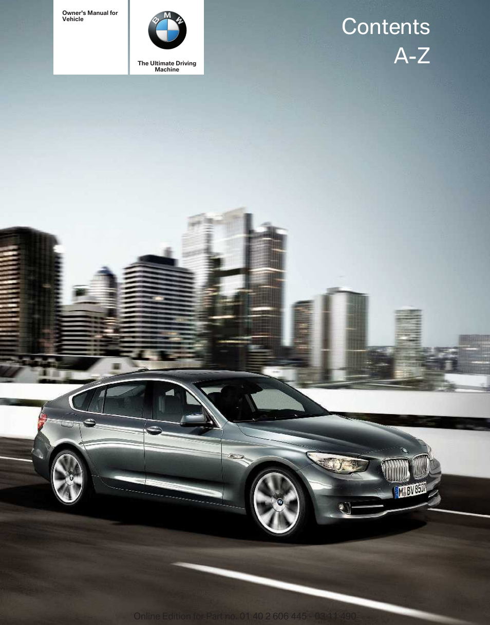 BMW 550i xDrive Gran Turismo 2011 User Manual | 297 pages