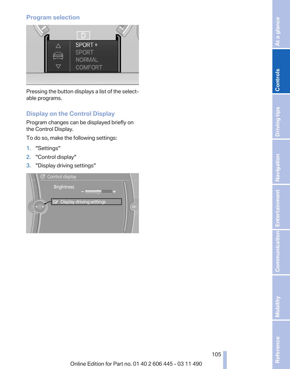 BMW 550i xDrive Gran Turismo 2011 User Manual | Page 105 / 297