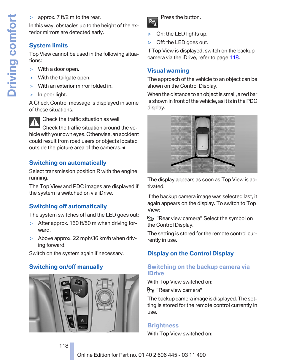 Driving comfort | BMW 550i xDrive Gran Turismo 2011 User Manual | Page 118 / 297