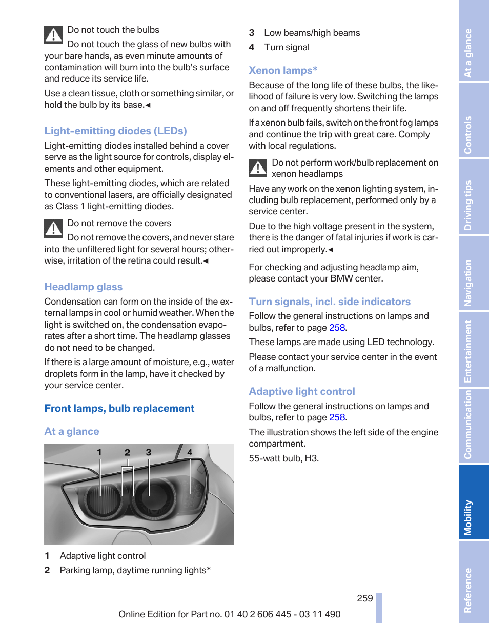 BMW 550i xDrive Gran Turismo 2011 User Manual | Page 259 / 297