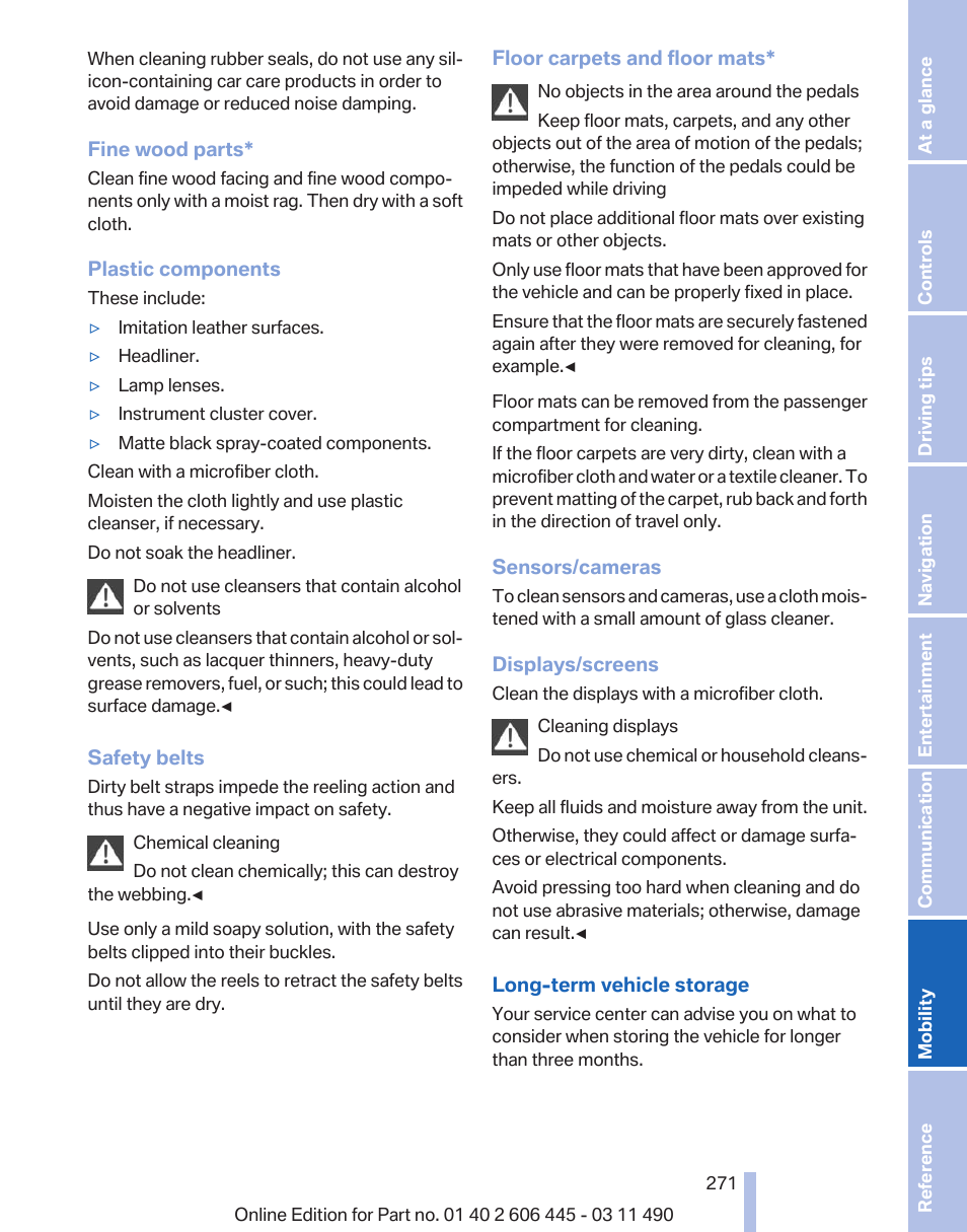 BMW 550i xDrive Gran Turismo 2011 User Manual | Page 271 / 297