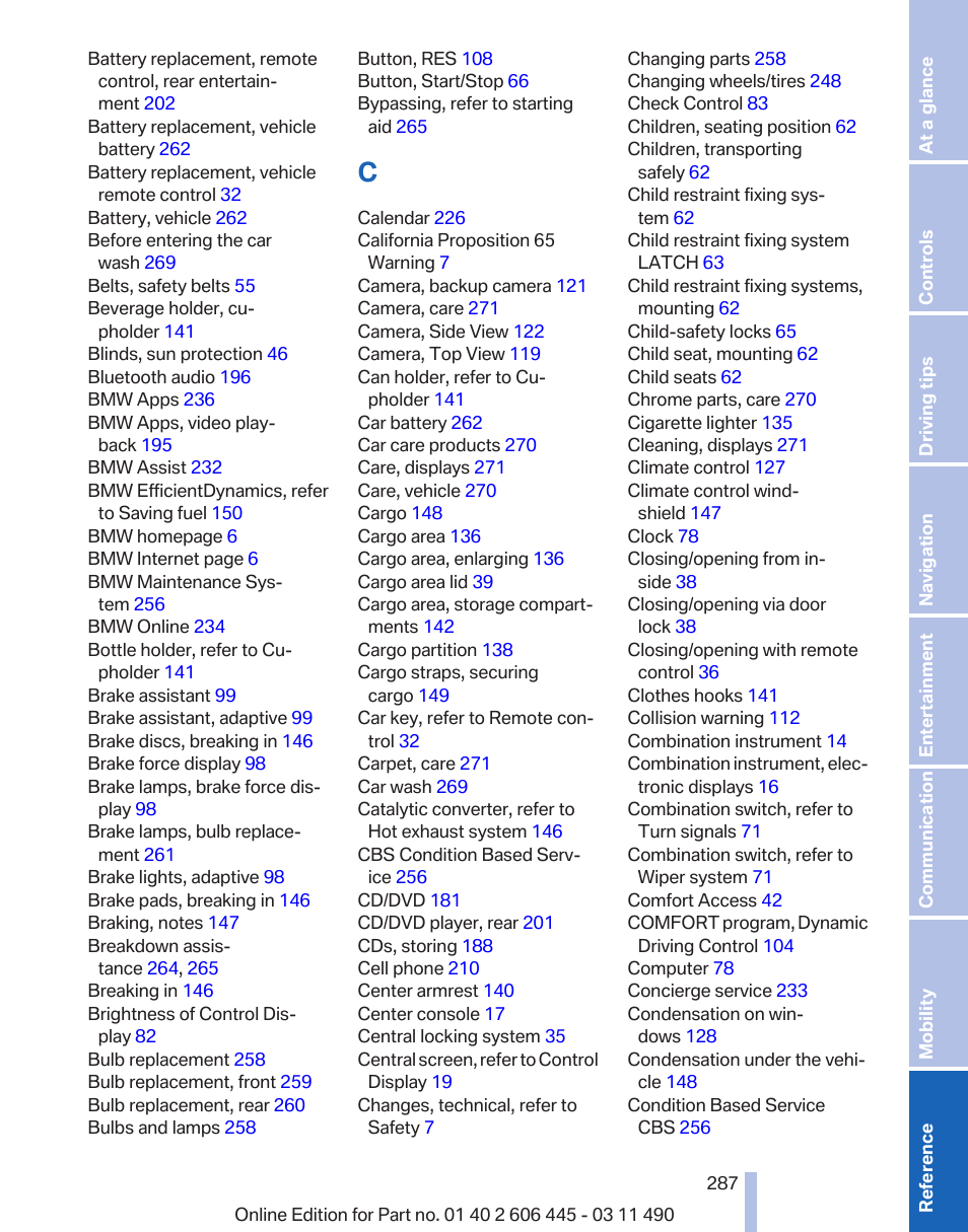 BMW 550i xDrive Gran Turismo 2011 User Manual | Page 287 / 297