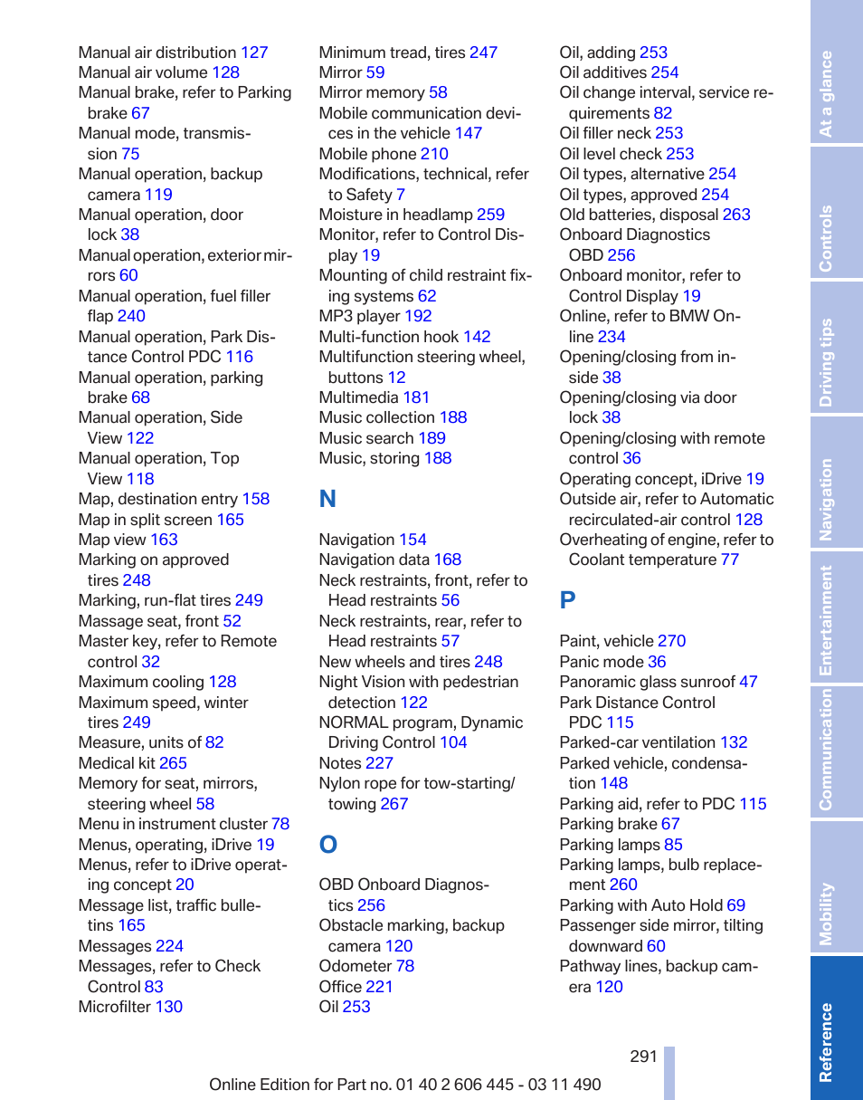 BMW 550i xDrive Gran Turismo 2011 User Manual | Page 291 / 297