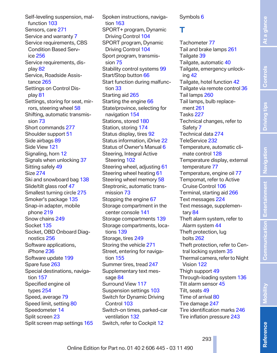 BMW 550i xDrive Gran Turismo 2011 User Manual | Page 293 / 297