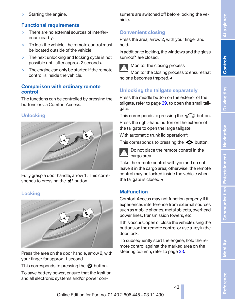 BMW 550i xDrive Gran Turismo 2011 User Manual | Page 43 / 297