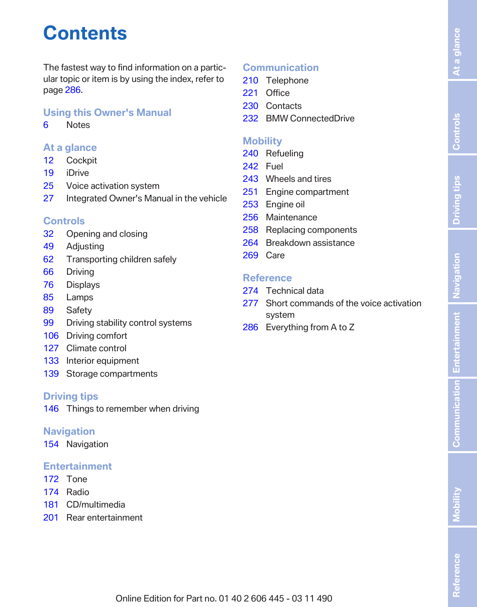 BMW 550i xDrive Gran Turismo 2011 User Manual | Page 5 / 297