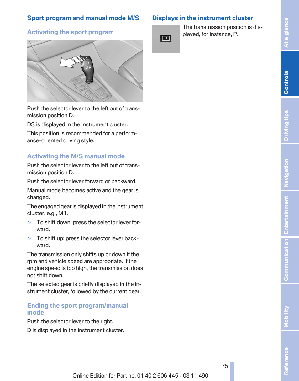 BMW 550i xDrive Gran Turismo 2011 User Manual | Page 75 / 297