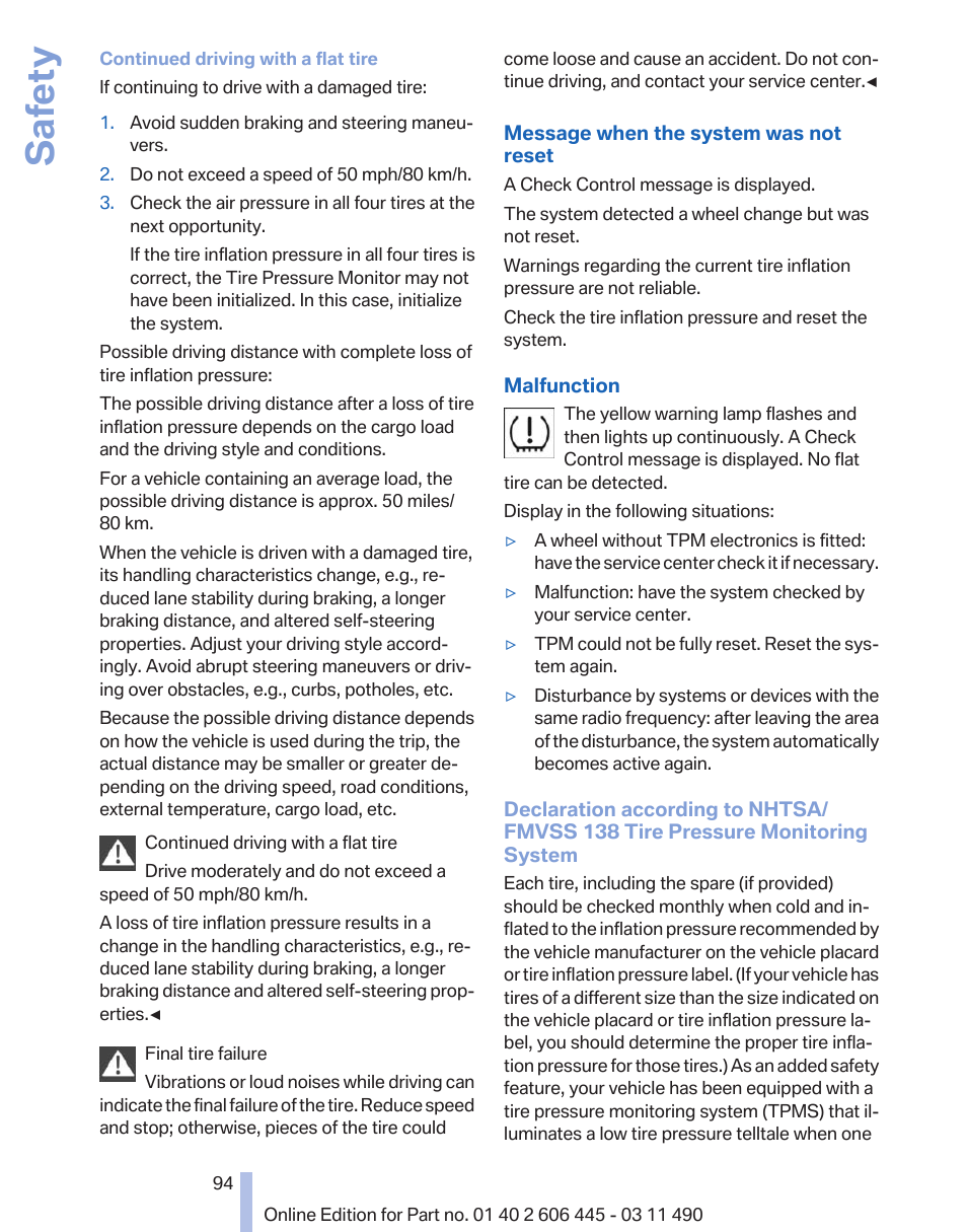 Safety | BMW 550i xDrive Gran Turismo 2011 User Manual | Page 94 / 297