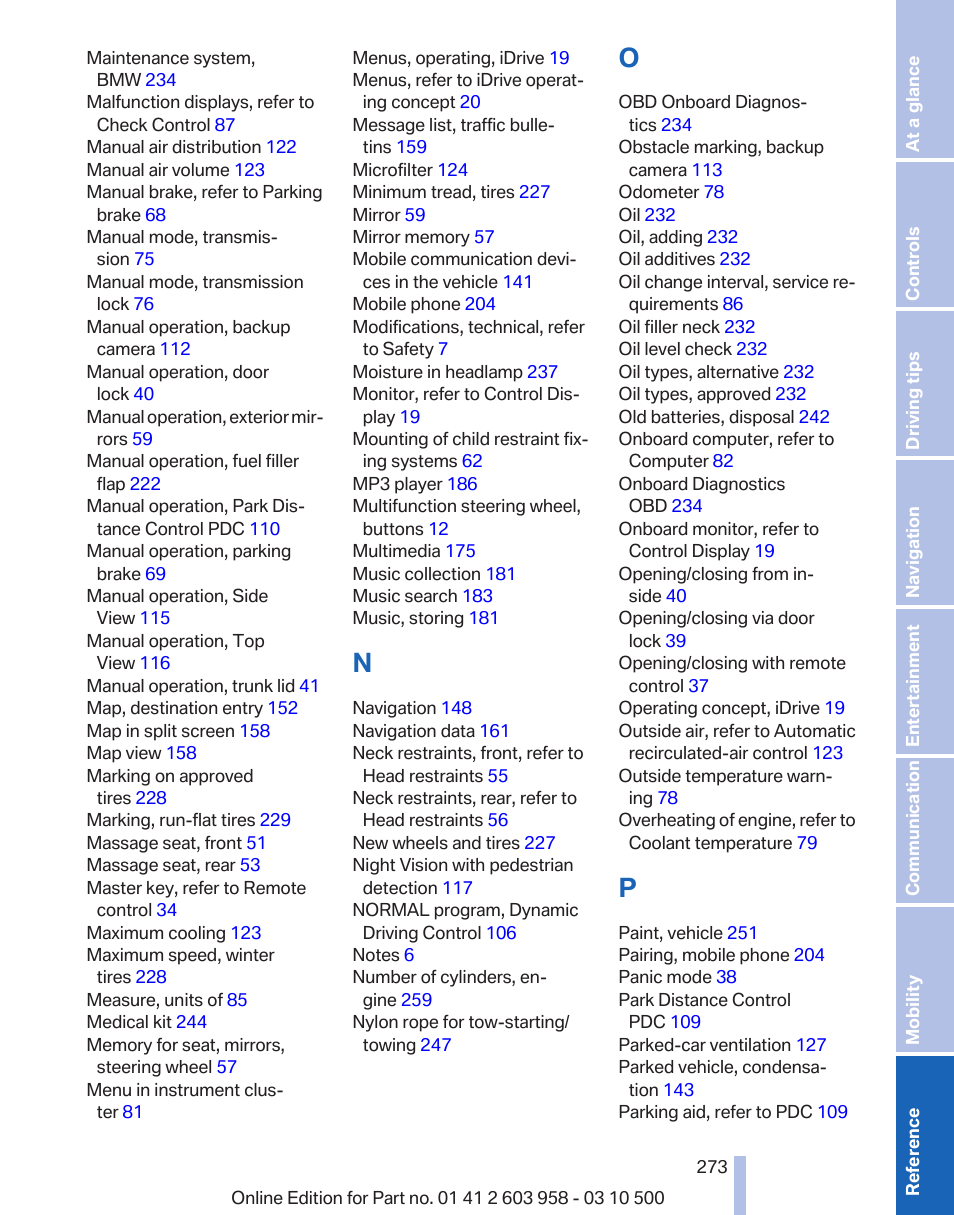 BMW ActiveHybrid 750Li 2011 User Manual | Page 273 / 280