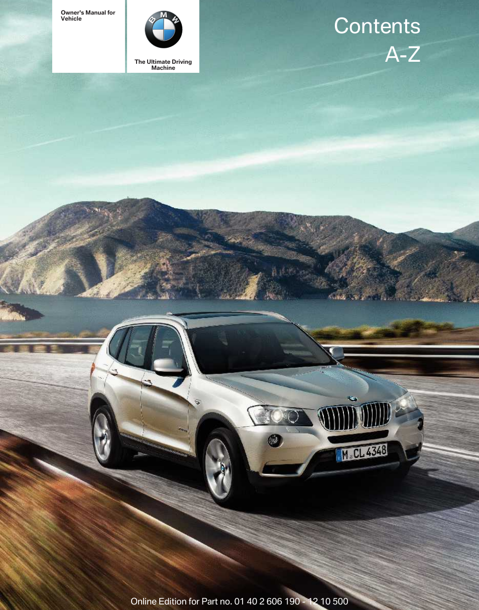 BMW X3 xDrive35i 2011 User Manual | 262 pages