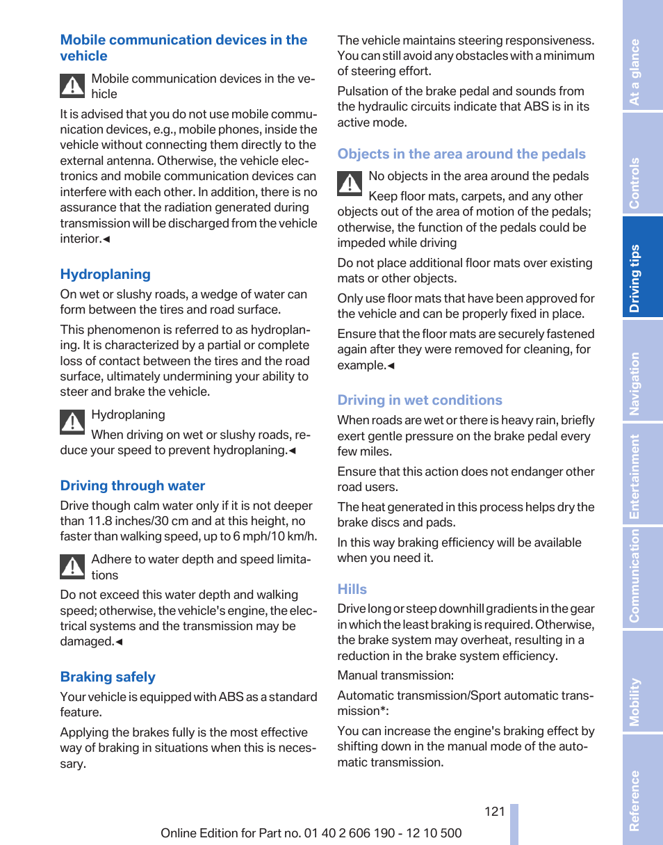 BMW X3 xDrive35i 2011 User Manual | Page 121 / 262