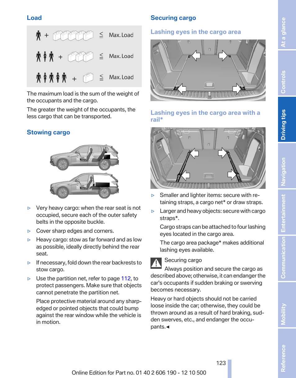 BMW X3 xDrive35i 2011 User Manual | Page 123 / 262