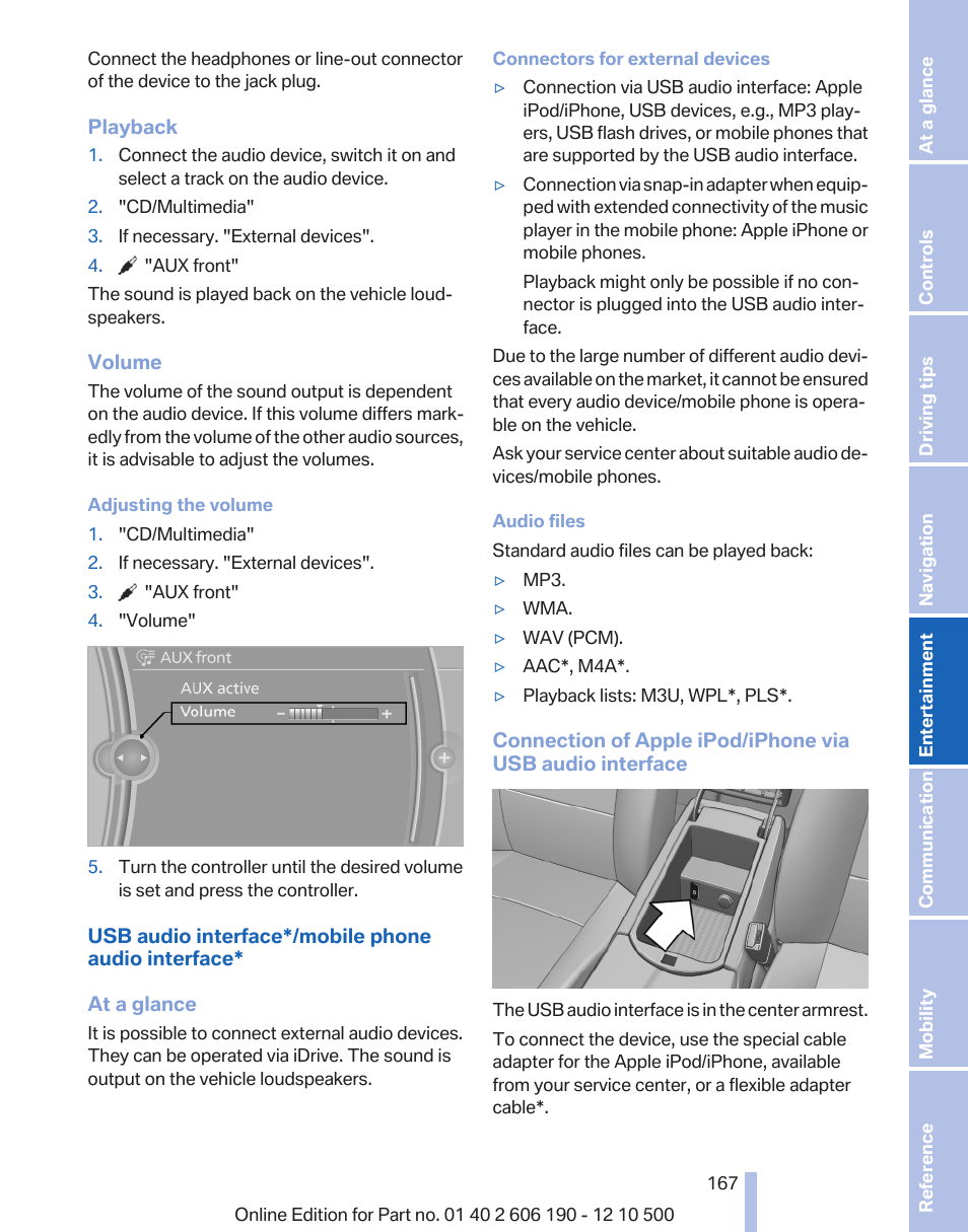 BMW X3 xDrive35i 2011 User Manual | Page 167 / 262