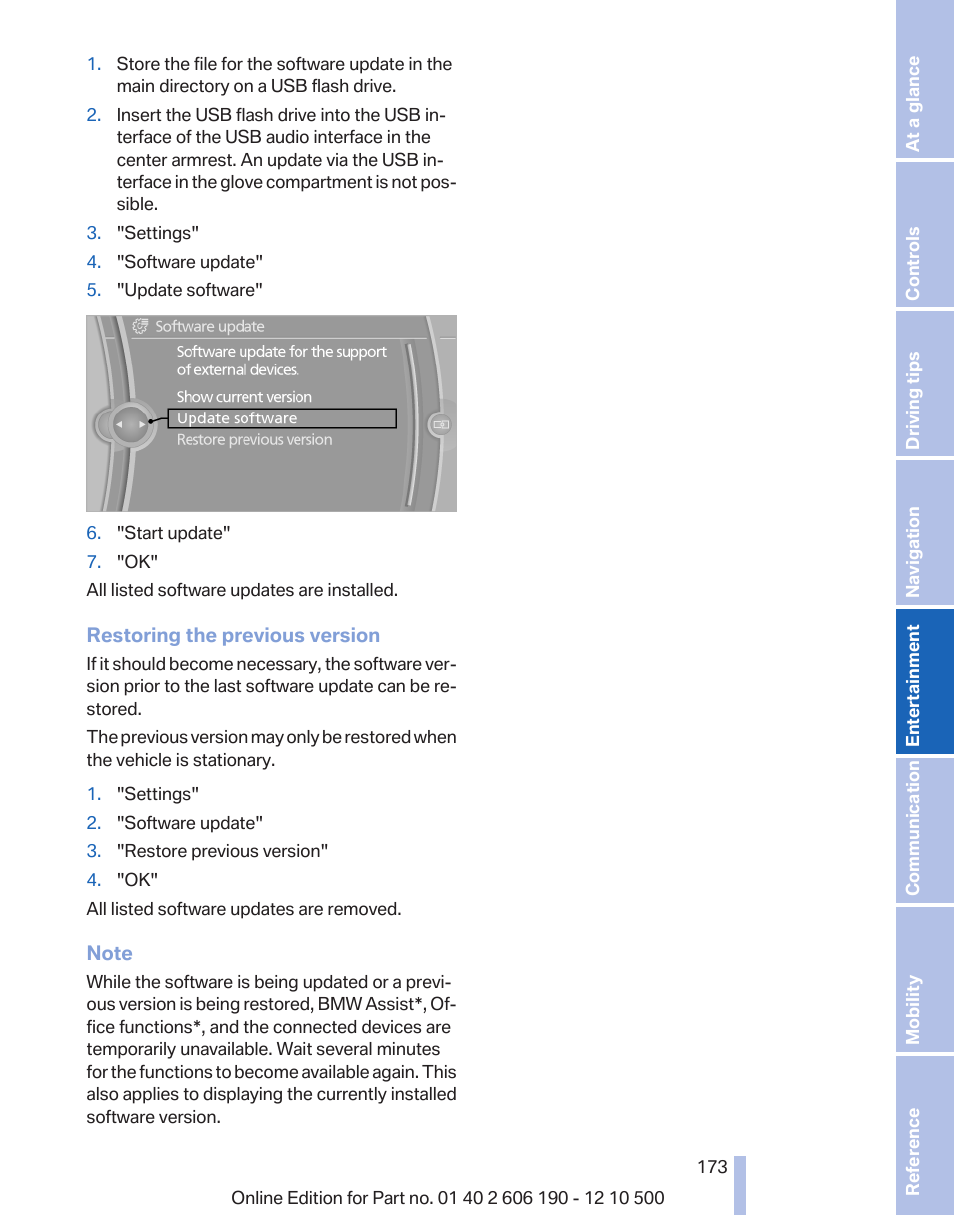 BMW X3 xDrive35i 2011 User Manual | Page 173 / 262