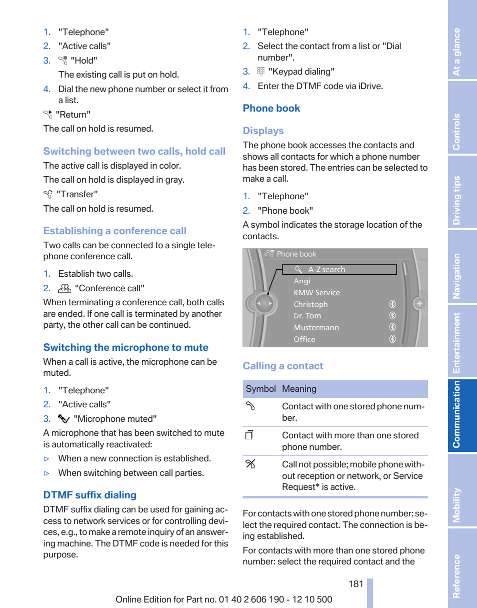 BMW X3 xDrive35i 2011 User Manual | Page 181 / 262