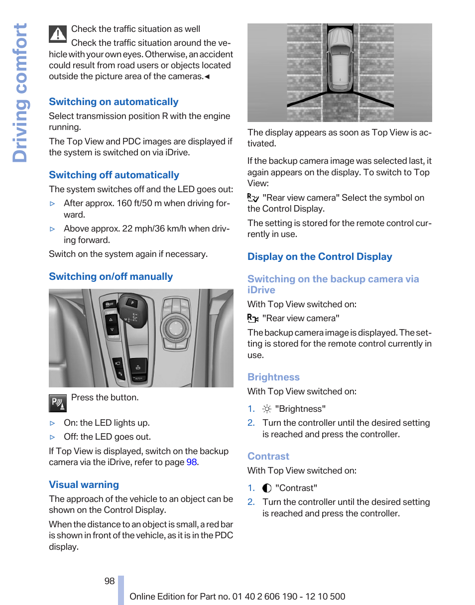 Driving comfort | BMW X3 xDrive35i 2011 User Manual | Page 98 / 262