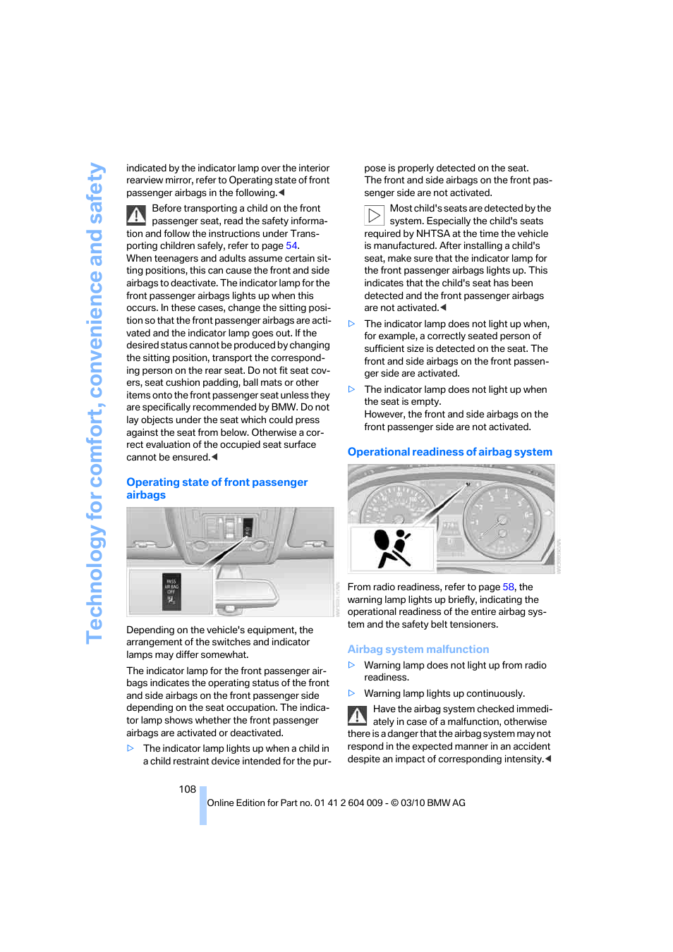 Technology for comfort, convenience and safety | BMW X6 xDrive50i 2011 User Manual | Page 110 / 312