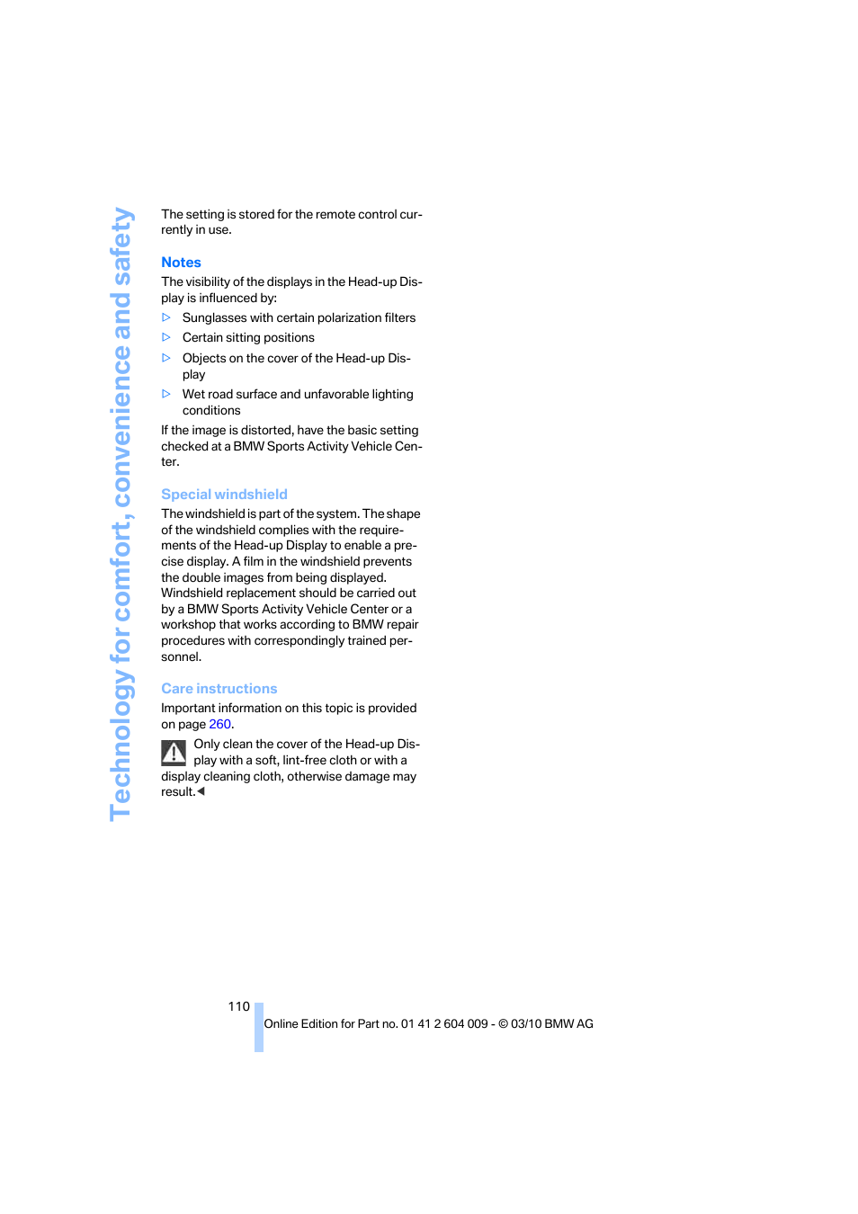 Technology for comfort, convenience and safety | BMW X6 xDrive50i 2011 User Manual | Page 112 / 312