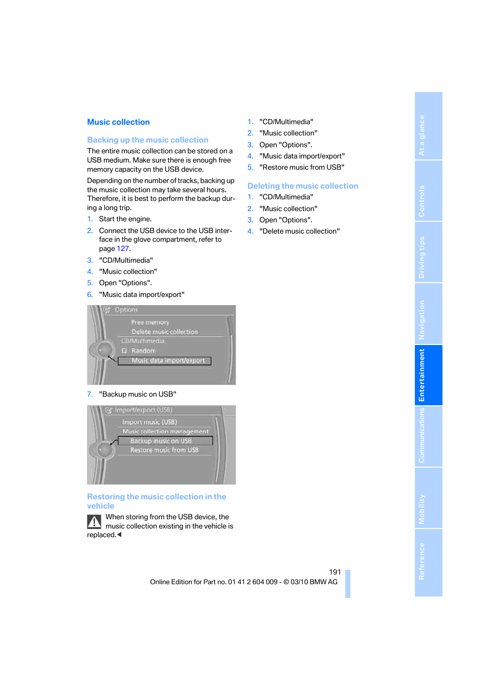 BMW X6 xDrive50i 2011 User Manual | Page 193 / 312