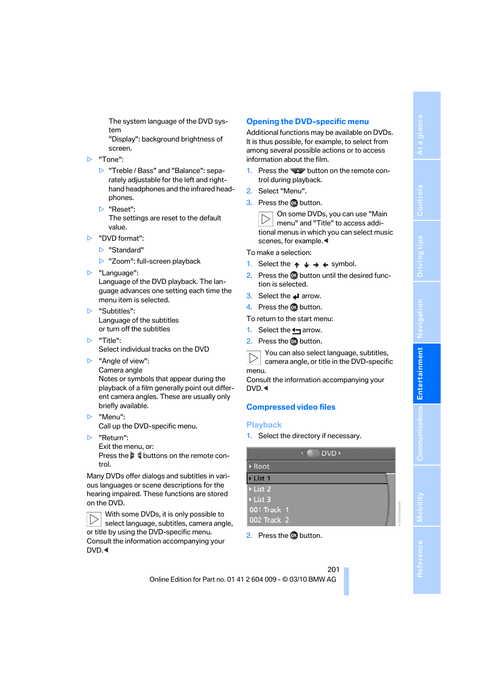 BMW X6 xDrive50i 2011 User Manual | Page 203 / 312